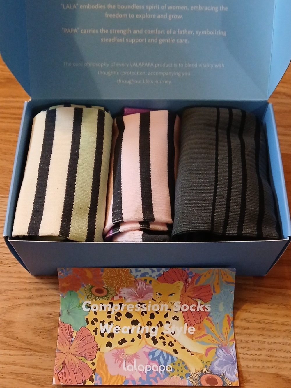 New Lalapapa Size 2XL Set Of 3 Striped Compression Socks